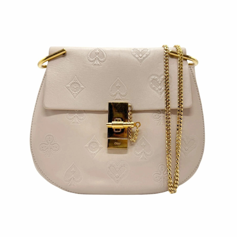 Chloe Drew Shoulder Bag Leather Beige